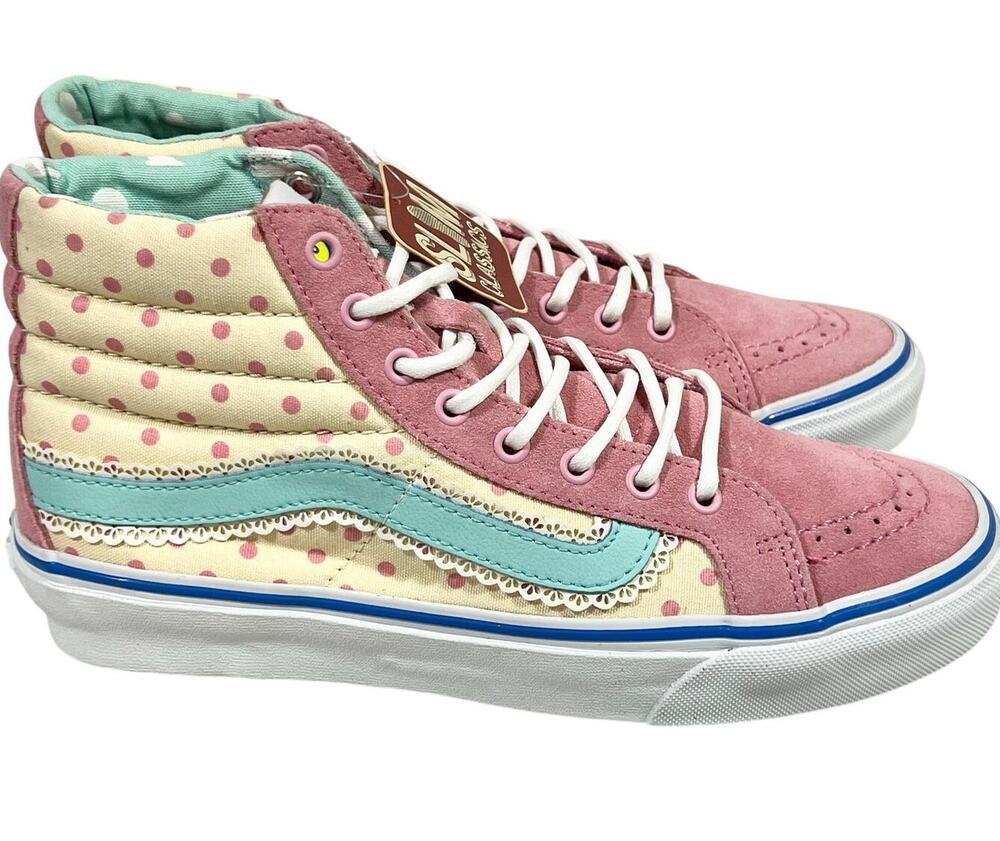 Vans Sk8-Hi Slim Sneaker Shoes Disney Toy Story Bo Peep Pink Polka Dot M5.5 W7